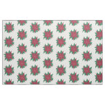 Red White Green Poinsettias Christmas Fabric