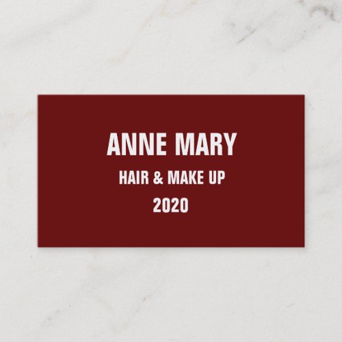 Red White Hair  Make Up Stylish Modern Burgundy Business Card