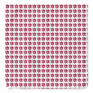 Red White Hand-drawn Flower Bandana