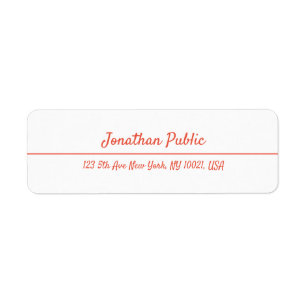 Red White Hand Script Template Christmas Return Label