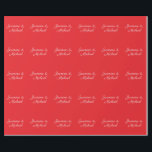 Red & White Handwriting Couple Names Wedding Wrapping Paper<br><div class="desc">You Can Easily Change the Fonts,  Background Image and Color,  Letter Characters.</div>