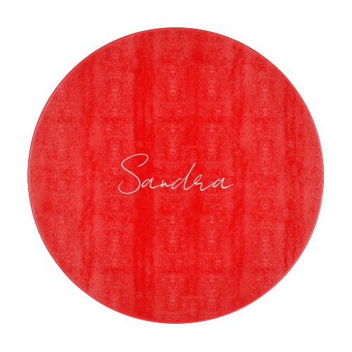 Red White Handwritten Minimalist Your Name Cutting Board