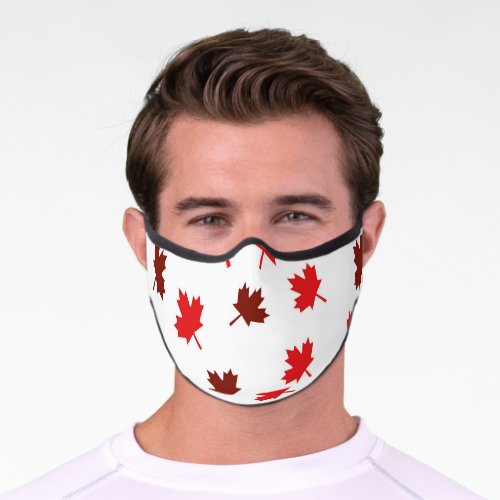 Red  White Happy Canada Day  Premium Face Mask