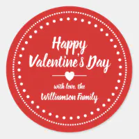 Happy Valentine's Day Personalized Valentine's Day Stickers 