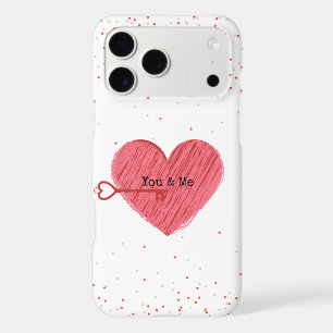 Red White Heart Cute Trendy Modern Valentines Day iPhone 17 Pro Max Case