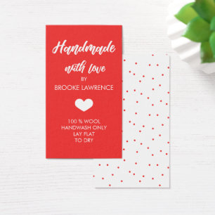 Red & White Heart Handmade with Love