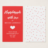 Red & White Heart Handmade with Love (Front & Back)