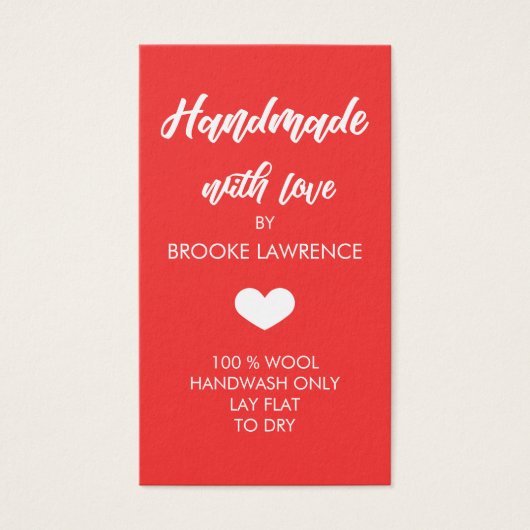 Red & White Heart Handmade with Love (Front)