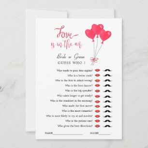 Red & White Hearts Bridal Shower game  Invitation