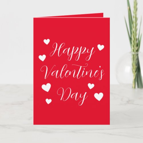 Red White Hearts Happy Valentines Day  Card