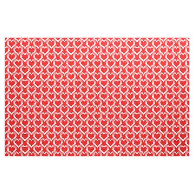Red White Hearts Pattern Fabric (Fat Quarter)