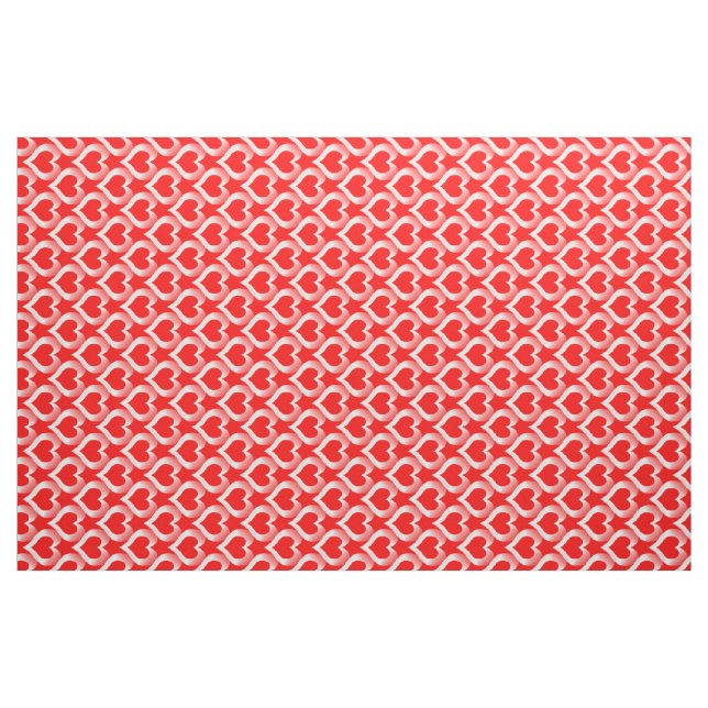 Red White Hearts Pattern Fabric (Fat Quarter)