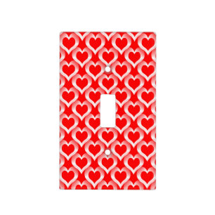 Red White Hearts Pattern Light Switch Cover