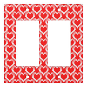 Red White Hearts Pattern Light Switch Cover