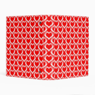 Red White Hearts Pattern Mini Binder