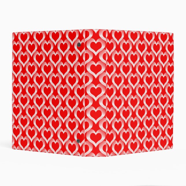 Red White Hearts Pattern   Mini Binder (Background)