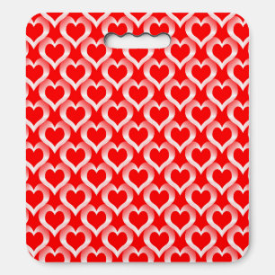 Red White Hearts Pattern Seat Cushion