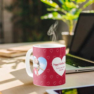 Red white hearts photo Valentine's Day Coffee Mug