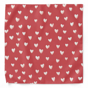 Red White Hearts Valentine's Day Bandana