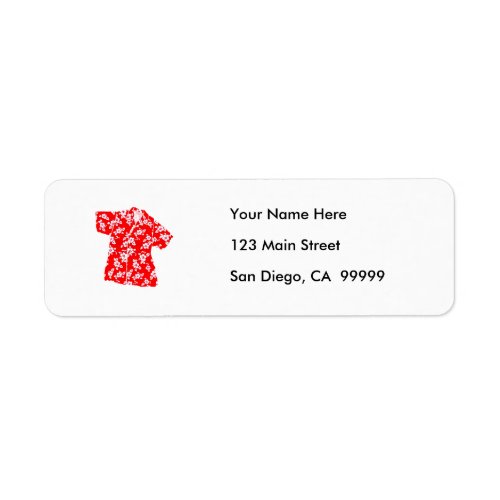 Red & White Hibiscus Aloha Shirt Label