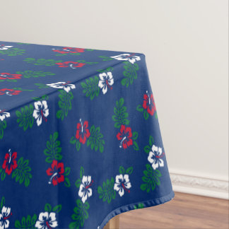 Red & White Hibiscus Tablecloth