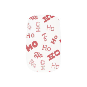 Red + White Ho Hos Christmas Acrylic Minx Nail Art