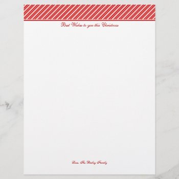 Red & White Holiday / Christmas Letter Stationary by thechristmascardshop at Zazzle