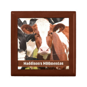 Red, White Holstein Cow MOOmentos Gift Box