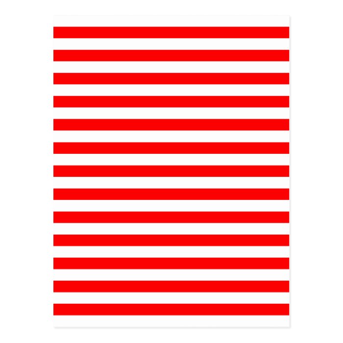 Red & White Horizontal Stripes Post Card