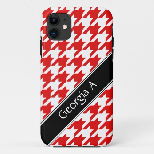 Red  White Houndstooth custom iPhone 5 Case