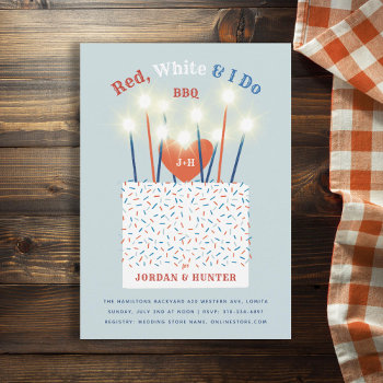 Red White I Do Bbq Couple's Shower Invitation by beckynimoy at Zazzle