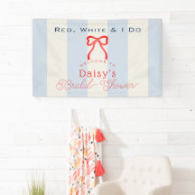 Red White & I Do Blue Bow Stripes Bridal Shower