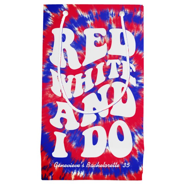 Red White I Do Fourth of July Bachelorette Party Small Gift Bag (Front)