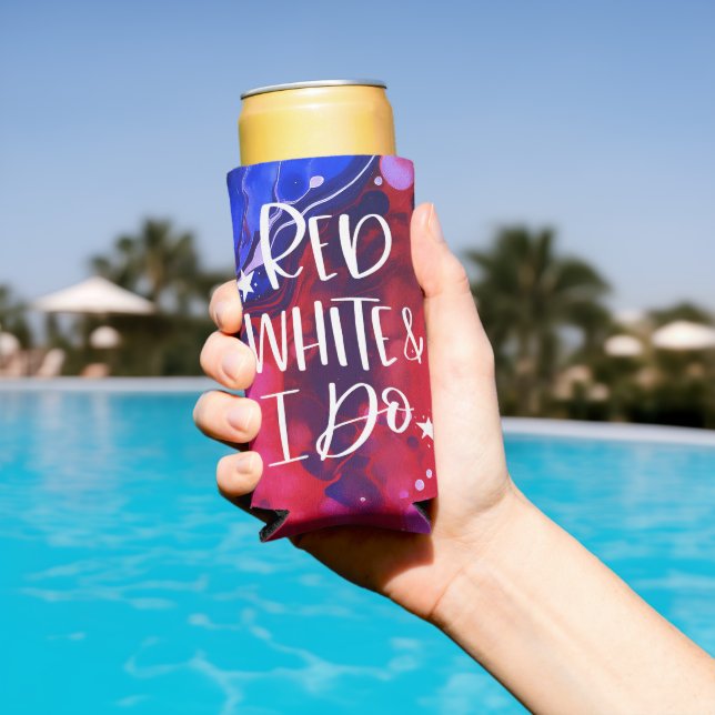 Red White I Do  | July 4th Bachelorette Bash Seltzer Can Cooler (In Situ Pool)