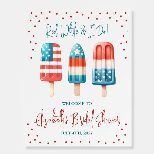 Red, White & I Do Patriotic Popsicle Bridal Shower Foam Board