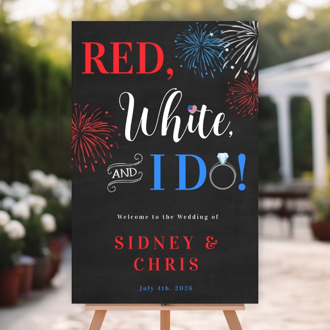 Red White & I Do Wedding Welcome Sign (Creator Uploaded)