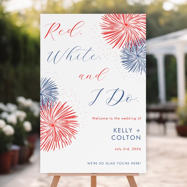 Red White & I Do Wedding Welcome Sign (Creator Uploaded)
