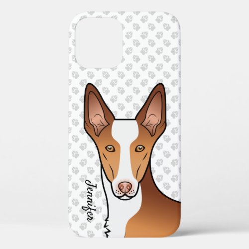 Red  White Ibizan Hound Short Hair Dog Head iPhone 12 Case