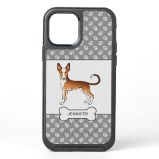Red &amp; White Ibizan Hound Smooth Coat Dog With Name OtterBox Symmetry iPhone 12 Case
