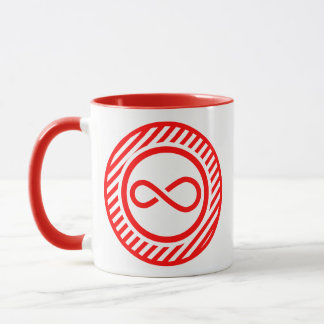 Red White Infinity Knot Autism Warning Mug