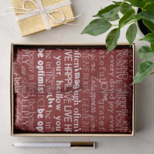 Red White Inspirational Words Christmas Tissue Paper