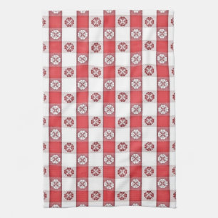 Red White Italian Tablecloth Print Napkin