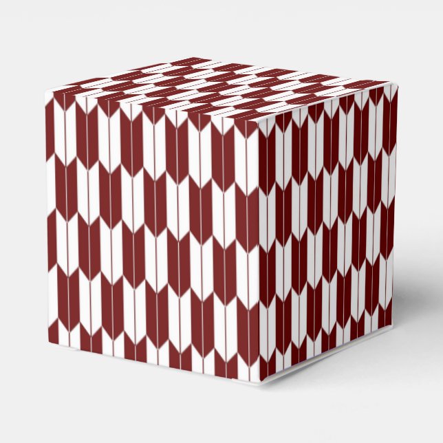 Red & White Japanese Yagasuri Pattern Favor Box (Back Side)