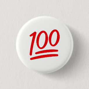 Red White Keep it 100 Emoji Symbol Icon Pin