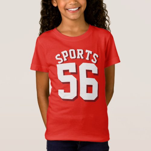 Red  White Kids  Sports Jersey Design T_Shirt