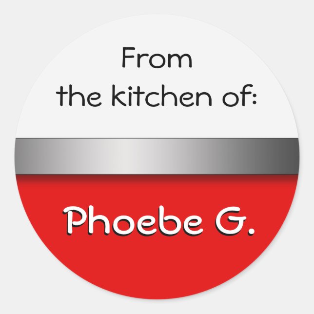 Red White Kitchen Stickers (Front)