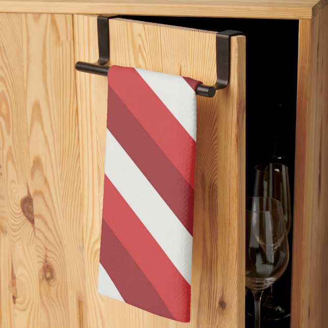 Red & White Kitchen Towel (Thirds Fold)