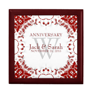 Red+White Lace Wedding Anniversary Gift Box