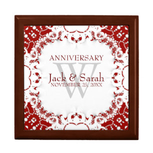 Red+White Lace Wedding Anniversary Gift Box