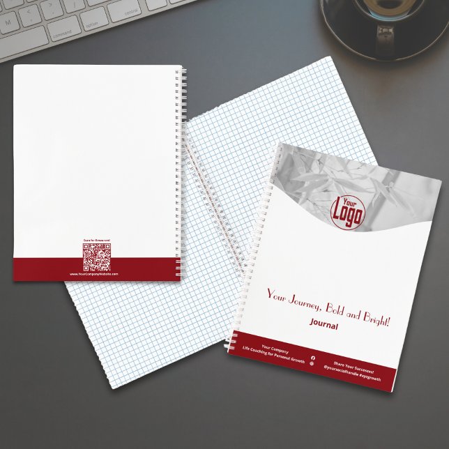 Red White Life Coach Company Workshop Journal (Red White Life Coach Company Workshop Journal - Logo - Tagline - QR-code - Social)